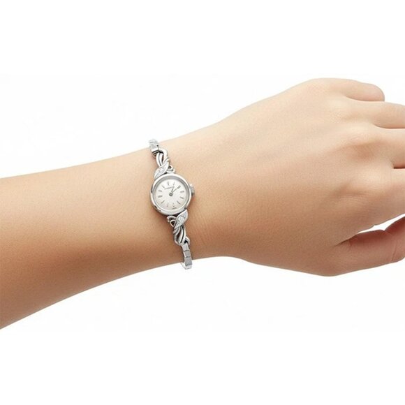 Longines Lady\'s Diamonds Watch 14k White Gold - Stretch Band main image 6